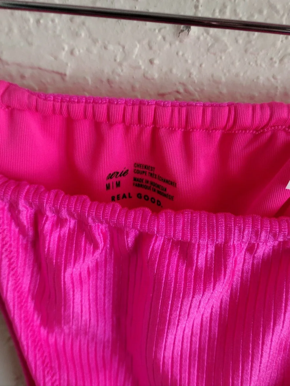 aerie Bright Hot Pink Tie-Side Bikini Set